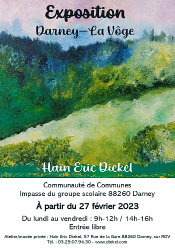 exposition dans le bâtiment de la communauté de communes à Darney / Grand Est depuis le 27 février jusqu\`
        à la fin août 2023: "Darney-la Vôge" exposition dans le bâtiment de la communauté de communes à Darney / Grand Est depuis le 27 février jusqu\`
        à la fin août 2023: "Darney-la Vôge"