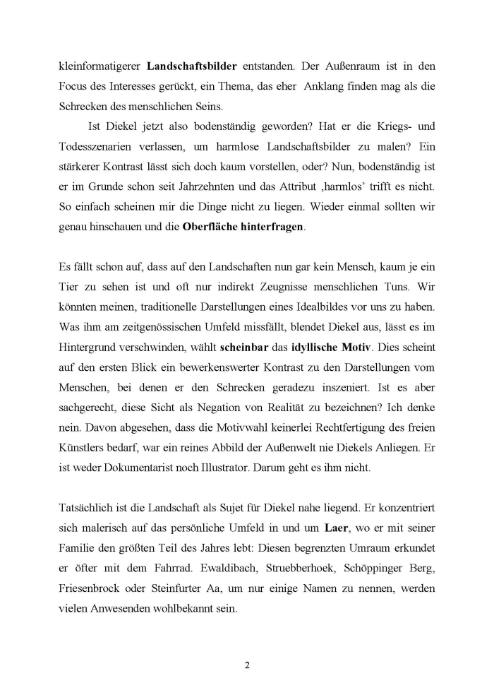 Text zur Eröffnung der Ausstellung  von Dr. Sabine Ladwig